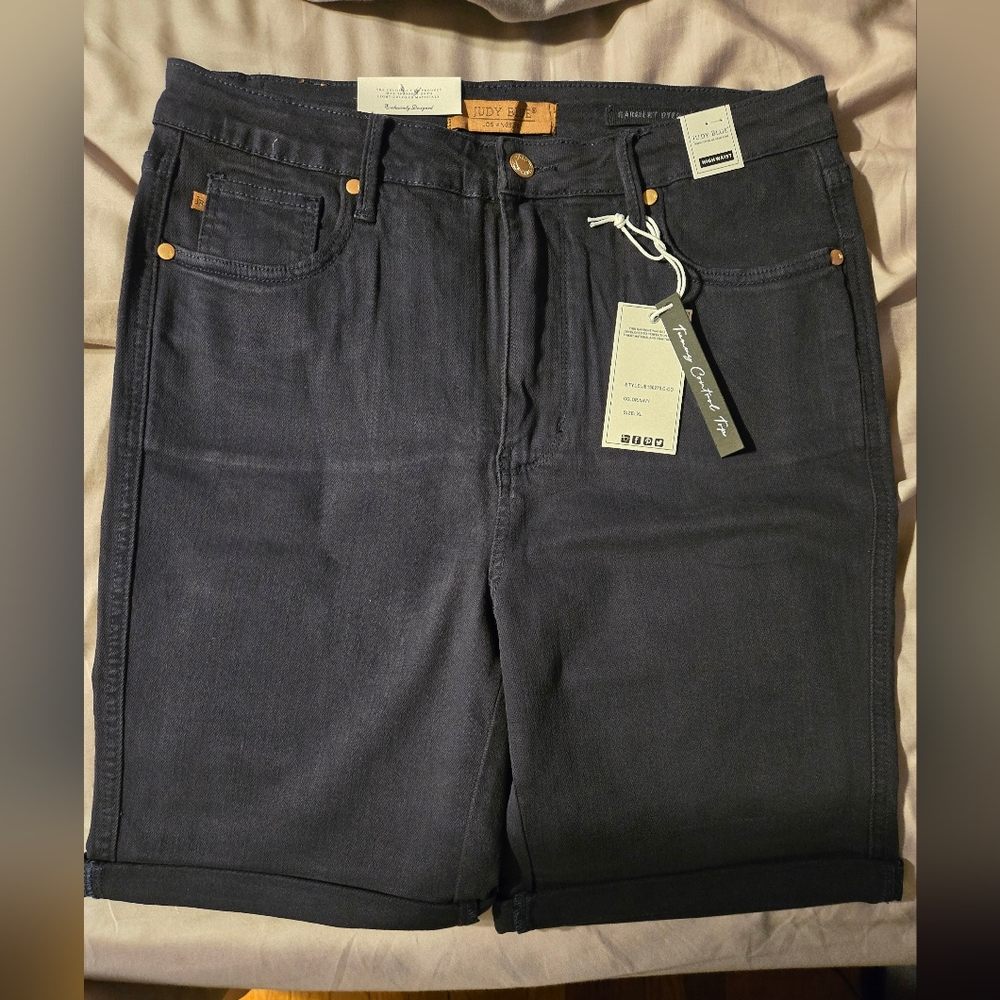 Navy Blue Denim Shorts